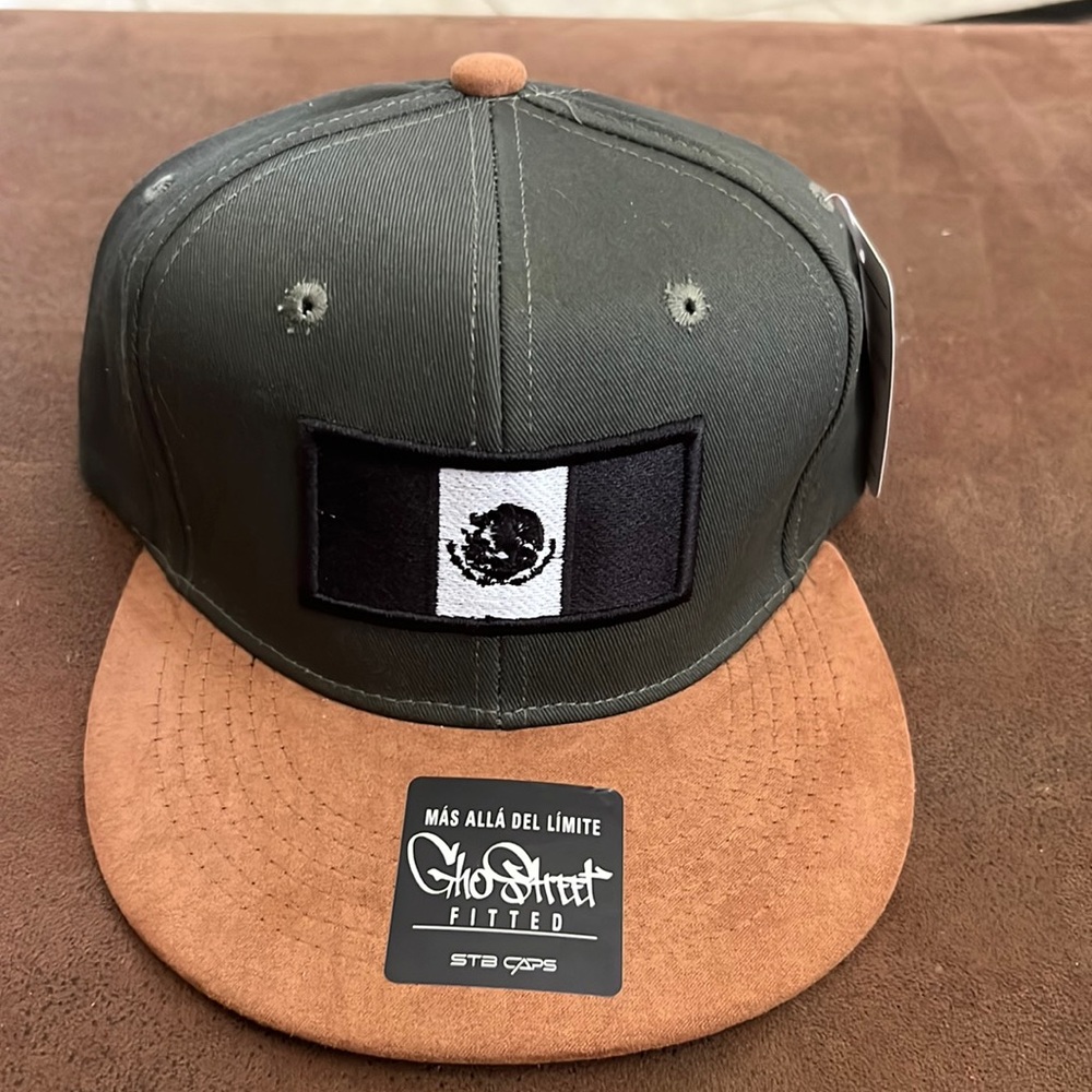 sta caps Gho Street Fitted Cap Olive/Tan, Black/White Patch New with Tag
